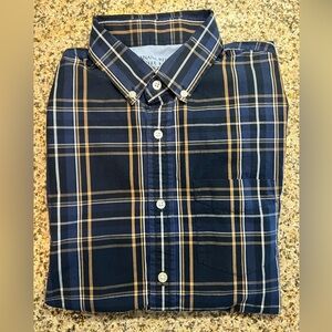 Banana Republic Blue/yellow luxe poplin casual button down